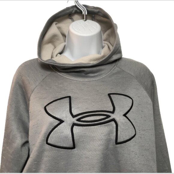 Under Armor Ladies Medium Fleece Lined Loose Fit Scuba hood big Logo Pullover - Picture 7 of 14